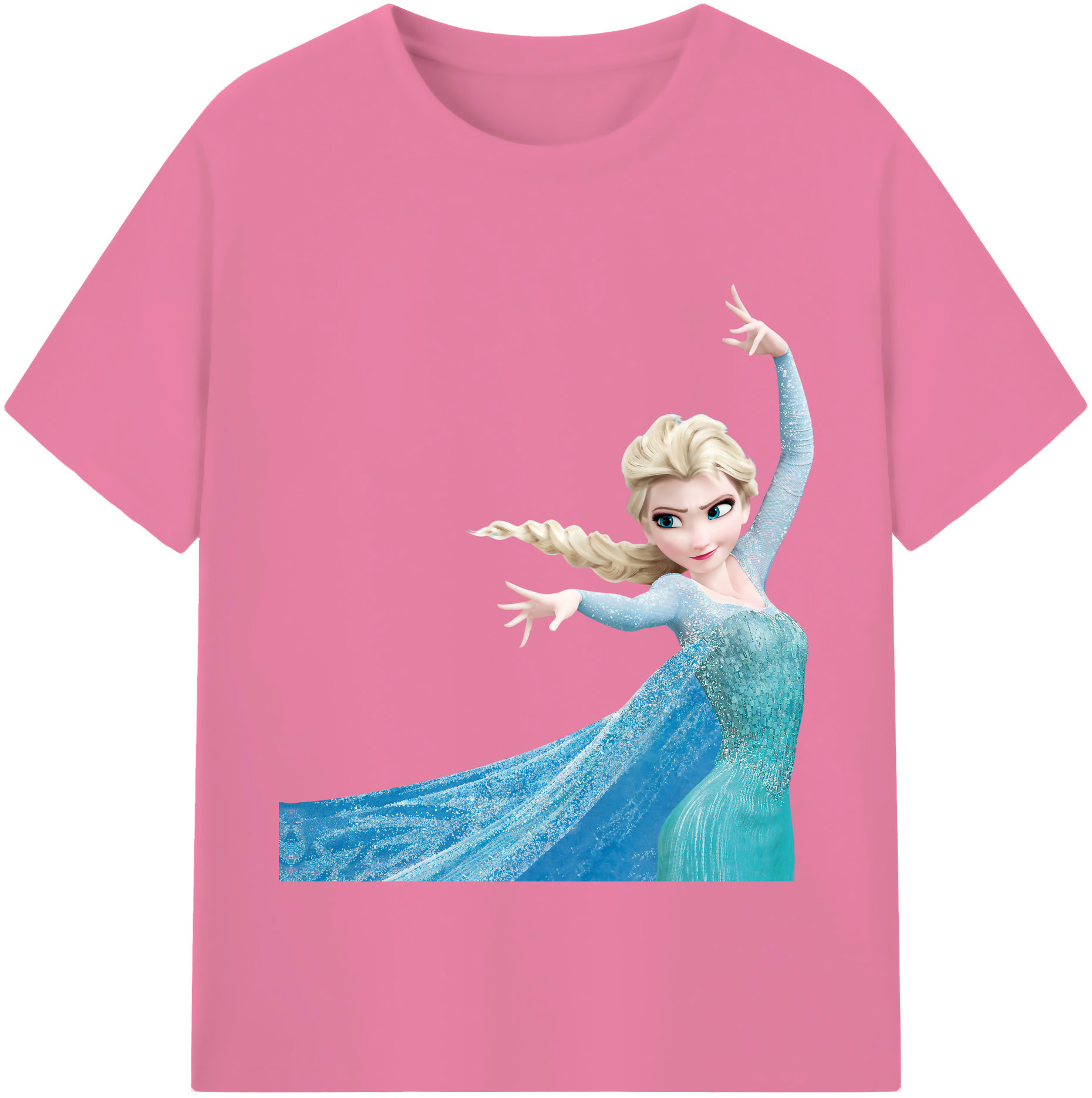 （画像用） アナと雪の女王 アンナ エルサ Frozen Anna Elsa 綿100％半袖Tシャツ（フロントプリント）